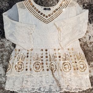 Lace floral shirt